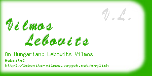 vilmos lebovits business card